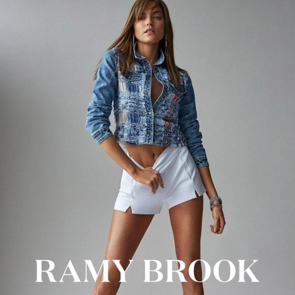 Ramy Brook Gloria Shredded Tweed Jean Jacket - Picture 1 of 7